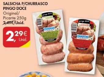 Pingo Doce Salsicha P/Churrasco Pingo Doce 250g promoção
