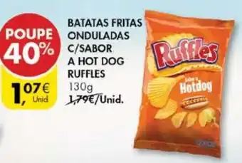 Pingo Doce Batatas Fritas Onduladas c/Sabor a Hot Dog Ruffles 130g promoção