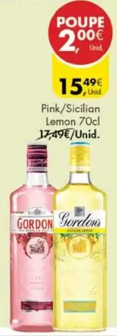 Pingo Doce Gin Gordon's Pink/Sicilion Lemon 70cl promoção