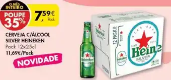 Pingo Doce Cerveja c/Álcool Heineken Silver 12x25cl promoção