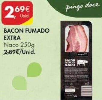 Pingo Doce Bacon Fumado Extra Naco 250g promoção