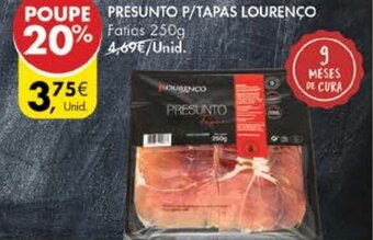 Pingo Doce Presunto P/Tapas Lourenço 250g promoção
