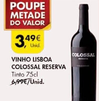 Pingo Doce Vinho Lisboa Colossal Reserva 75cl promoção
