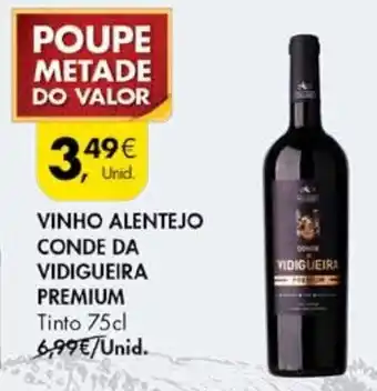 Pingo Doce Vinho Alentejo Conde da Vidigueira Premium 75cl promoção
