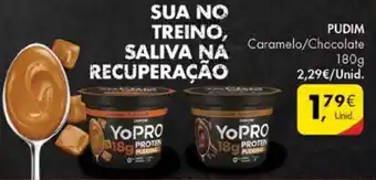 Pingo Doce Pudim Caramelo/Chocolate Yopro 180g promoção