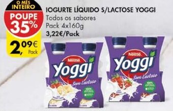 Pingo Doce Iogurte Líquido s/Lactose Yoggi 4x160g promoção