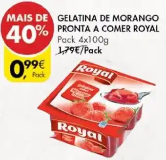 Pingo Doce Gelatina de Morango Pronta a Comer Royal 4x100g promoção