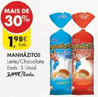 Pingo Doce Manhãzitos Leite/Chocolate 5 unid. promoção