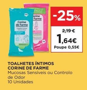 El Corte Inglés Lenços umedecidos corine de farme promoção