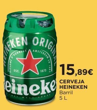 El Corte Inglés Cerveja barril 5 litros heineken promoção