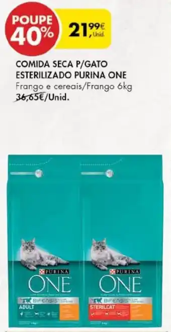 Pingo Doce Comida Seca p/Gato Estrilizado Purina One 6kg promoção