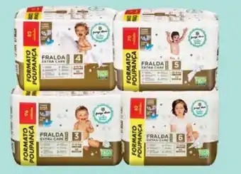 Pingo Doce Fraldas Extra Care & Dry Cuida Bebé T3 96 unid., T4 82 unid., T5 70 unid., T6 62 unid. promoção
