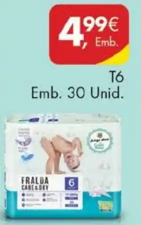 Fraldas Care & Dry Cuida Bebé T6 30 unid.