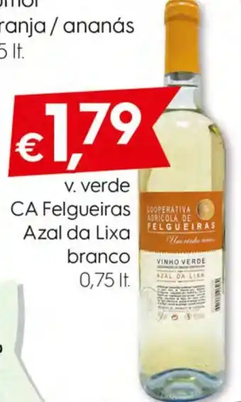 Bolama Vinho Verde CA Felgueiras Azal da Lixa Branco 0,75lt promoção