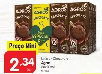 Minipreço Leite c/ Chocolate Agros 8 x 200 ml promoção