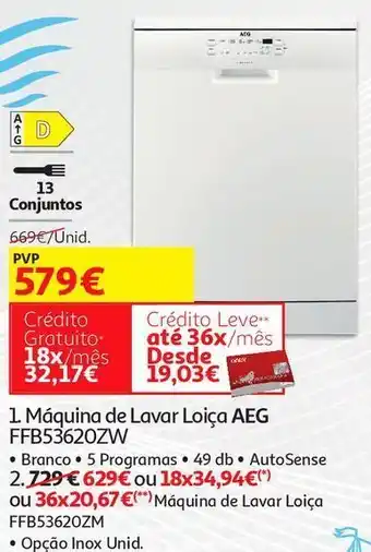 Auchan Maquina lavar loiça aeg promoção