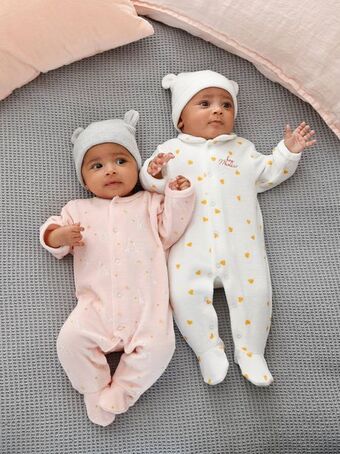 Vertbaudet Lote de 2 pijamas, em algodão bio, para recém-nascido -... promoção