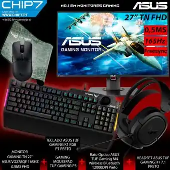 Chip7 Bundle asus gaming pack 9 - monitor vg278qf 27'' full hd + r... promoção