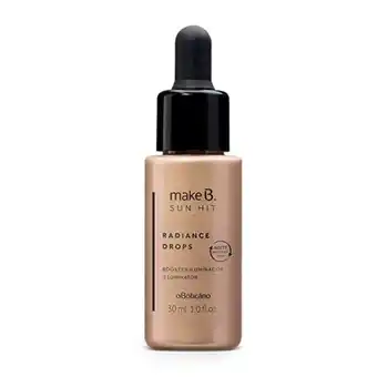 O Boticário Make b. sun hit iluminador líquido radiance drops gold, 30 ml promoção
