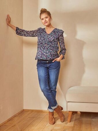 Vertbaudet Blusa estampada com folho, especial gravidez e amamentação... promoção