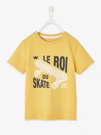 Vertbaudet T-shirt com mensagem, para menino - amarelo claro liso com... promoção