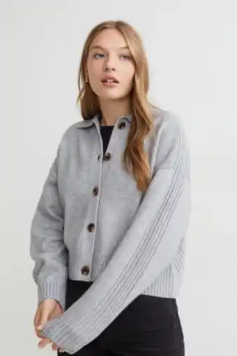H&M Casaco de malha com gola promoção