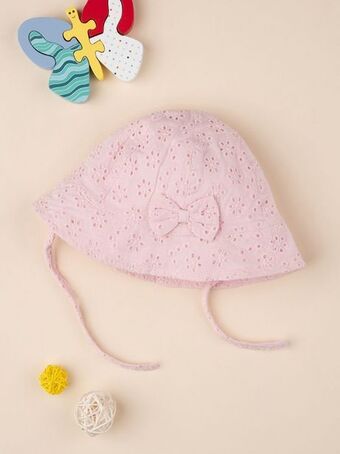 Chapéu de menina sangallo rosa - prénatal