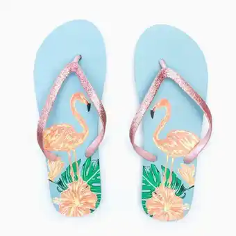 VIVA Chinelos flamingo flowers azul (35-40) promoção