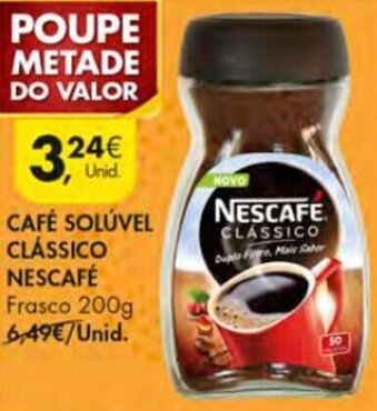 Pingo Doce Café Solúvel Clássico Nescafé 200g promoção