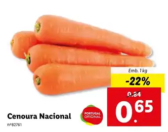Lidl Cenoura Nacional promoção