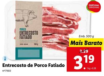 Lidl Entrecosto de Porco Fatiado 500g promoção