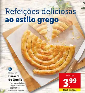 Lidl Caracol de Queijo promoção