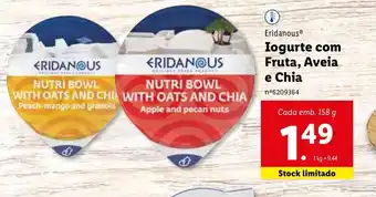 Lidl Iogurte com Fruta, Aveia e Chia 158g promoção