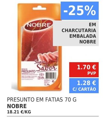 Minipreço Nobre Presunto em Fatias 70g promoção