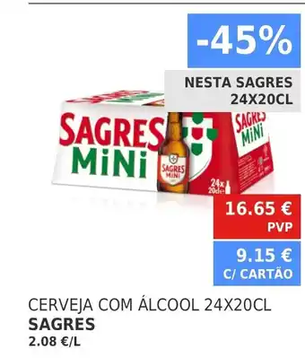 Minipreço Sagres com Álcool 24x20cl promoção