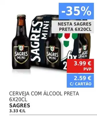 Minipreço Sagres com Álcool Preta 6x20cl promoção