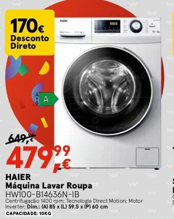 Worten HAIER Máquina Lavar Roupa HW100-B14636N-IB promoção