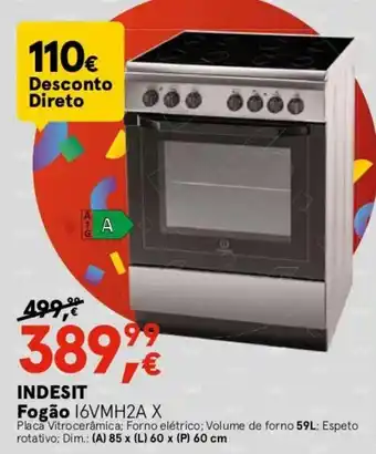 Worten INDESIT Fogão 16VMH2A X promoção