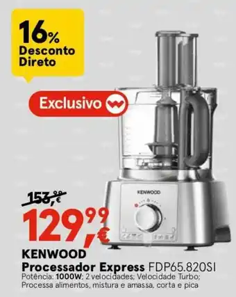 KENWOOD Processador Express FDP65.820SI 1000W