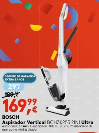 Worten Bosch Aspirador Vertical BCH3K255 21N1 Ultra promoção