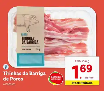 Lidl Tirinhas da Barriga de Porco 220g promoção