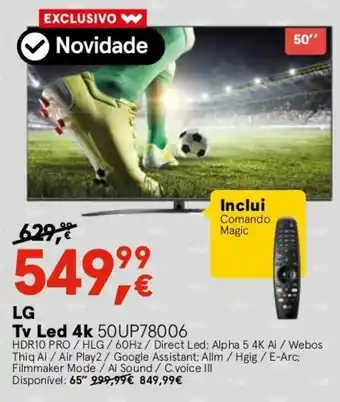 Worten LG TV LED 4K 50UP78006 promoção