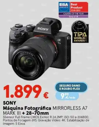 Worten SONY Máquina Fotográfica MIRRORLESS A7 MARK III + 28-70mm promoção