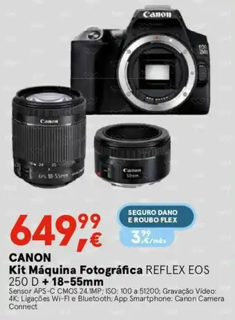 CANON Kit Máquina Fotográfica Reflex EOS 250 D + 18-55mm