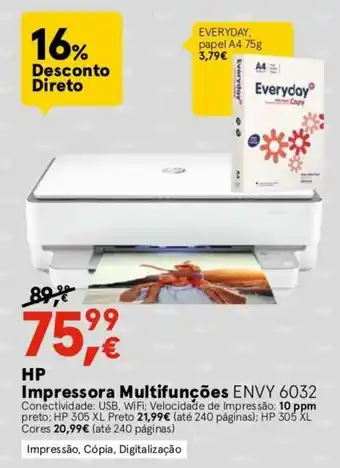 Worten HP Impressora Multifunções ENVY 6032 promoção