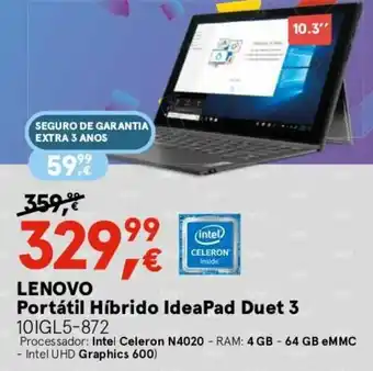 Worten LENOVO Portátil Híbrido IdeaPad Duet 3 10IGL5-872 promoção