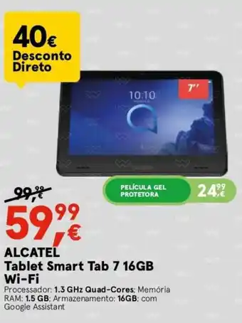 Worten ALCATEL Tablet Smart Tab 7 16GB Wi-Fi promoção