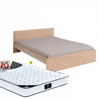 Pack cama de casal noemia + estrado + colchão spring roller 140x190cm