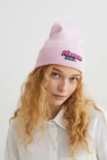 H&M Gorro em malha fina com aplicação promoção