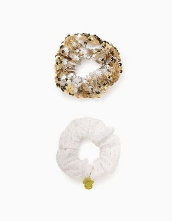 Zippy 2 elásticos scrunchie para menina 'minnie', branco/dourado promoção